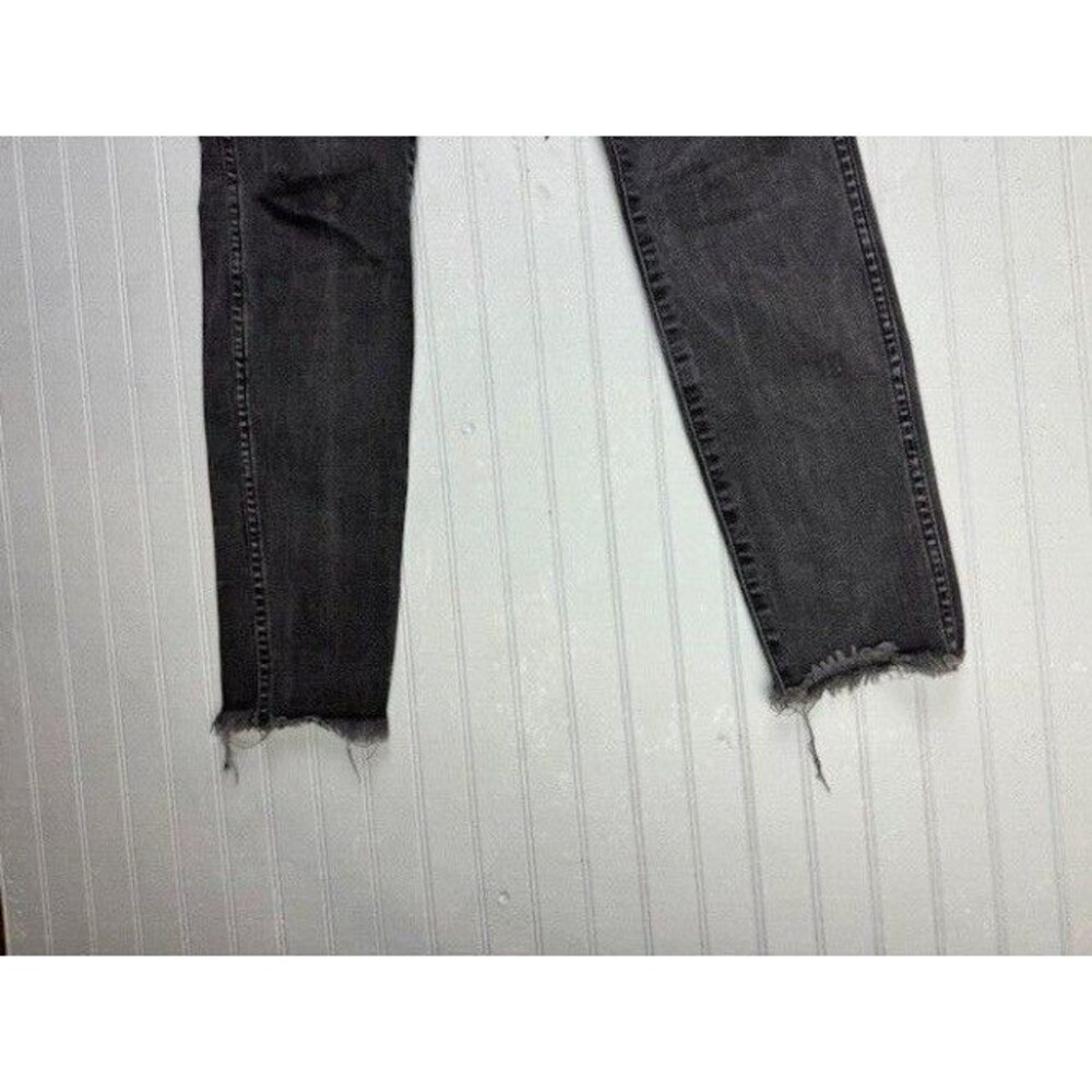 Madewell Size 26 Womens Jeans 10" High Rise Skinny Raw Hem Black Button Fly - Picture 6 of 6